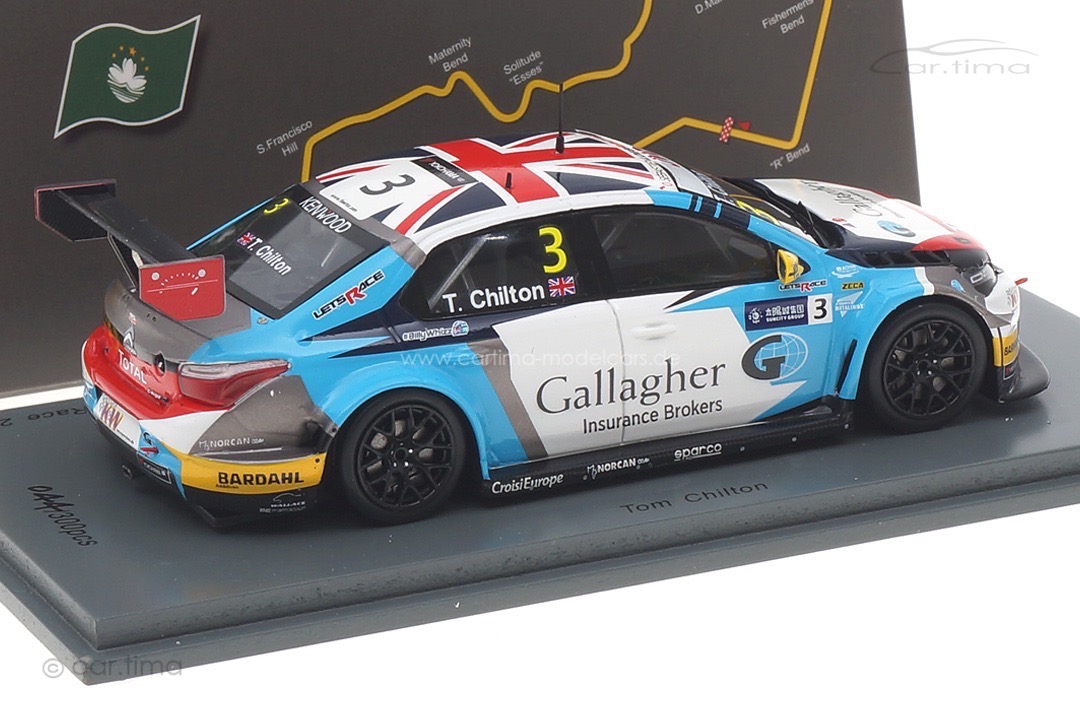 Citroén C-Elysée WTCC Macau Guia Race 2017 Tom Chilton Spark 1:43 SA159