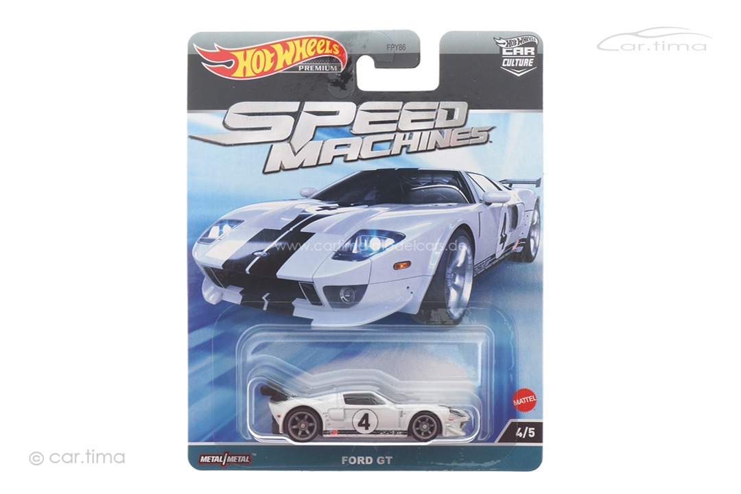 Ford GT weiß/schwarz Speed Machines 4/5 Real Riders Hot Wheels 1:64 FPY86-HKC46