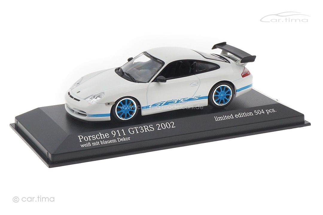 Porsche 911 (996) GT3 RS weiß/blau Minichamps 1:43 403062029