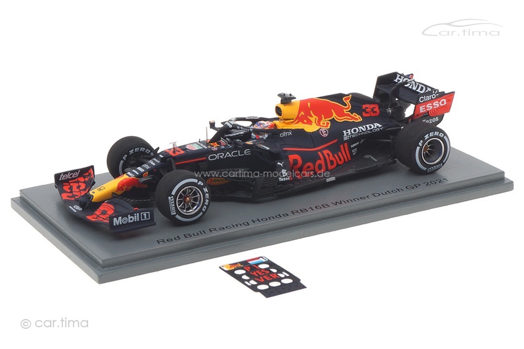 Red Bull Racing RB16B Winner GP Niederlande 2021 Max Verstappen/pit board Spark 1:43 S7686
