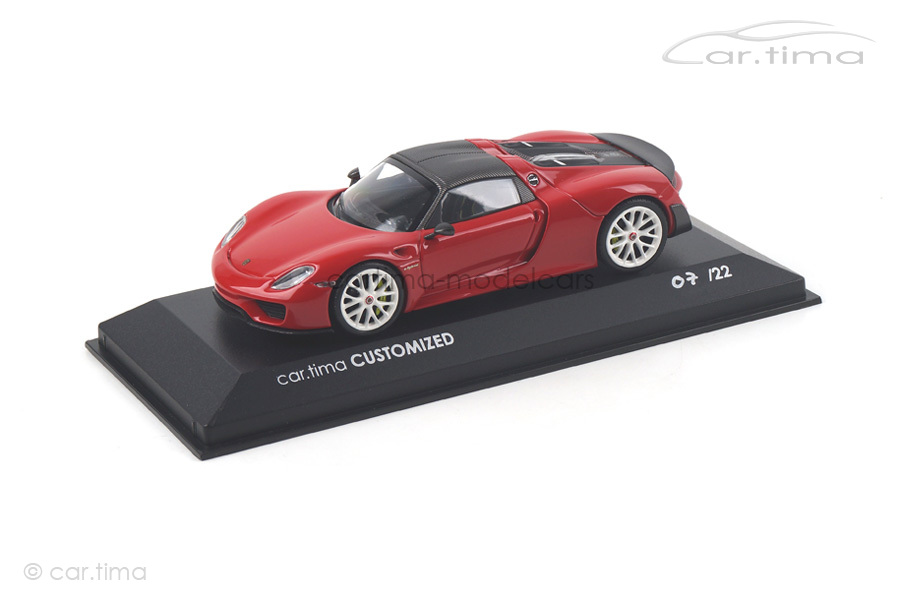 Porsche 918 Spyder Weissach Paket - indischrot / Rad weiß - 1 of 22 - car.tima CUSTOMIZED - 1:43
