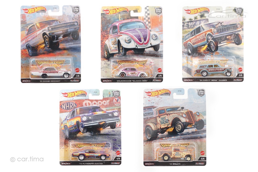 Drag Strip Premium 5 Car-Set Real Riders Car Culture Hot Wheels 1:64 HCJ88-9796