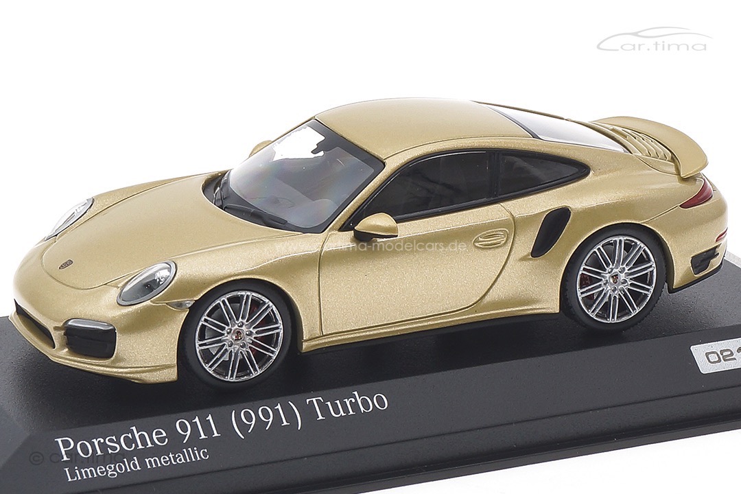 Porsche 911 (991) Turbo limegold met. Minichamps 1:43 CA04316060